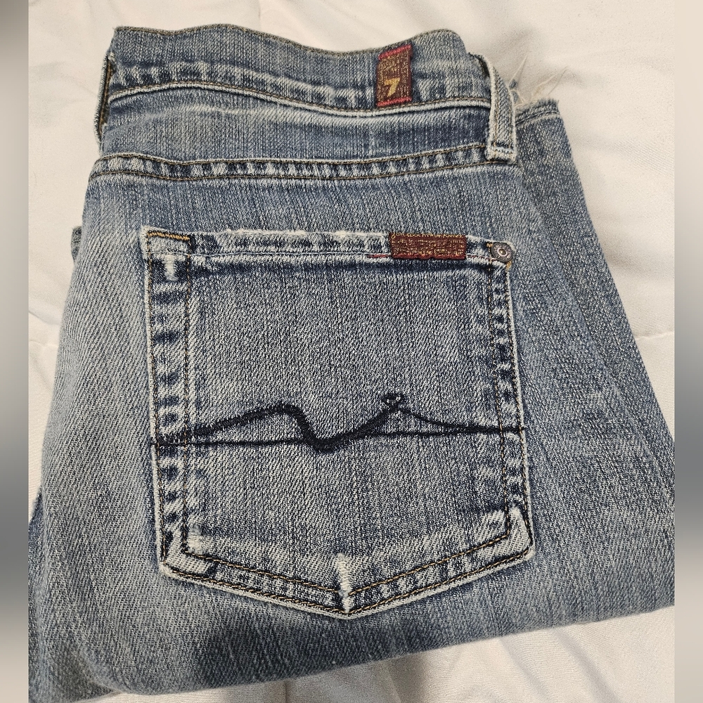 Seven For All Mankind Classic Boot-Leg Blue Jeans